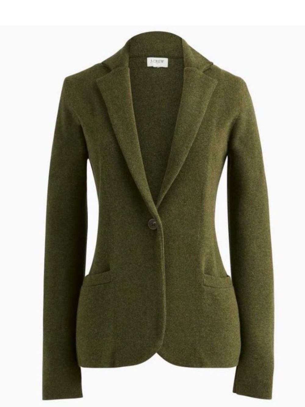 J. Crew Olive Knit Single-Button Blazer